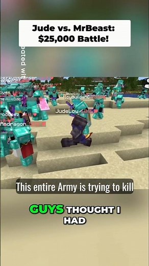Minecraft mr beast 1 vs 500 players #mrbeast #minecraft #pvp #judeflow #mineverse