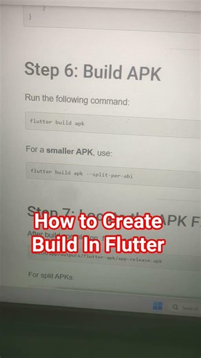 How to create Build APK in Flutter Project #shorts #flutter #apk #build
