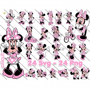 Minnie Mouse Svg, Minnie Mouse Svg for Cricut, Minnie Mouse Png, Pink Minnie Mouse - Etsy