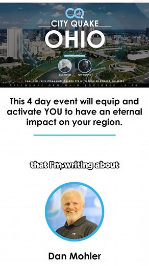 Dan Mohler will be in Ohio soon! For more, visit https://www.cityquake.org | City Quake