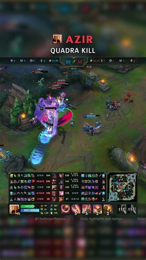Azir QUADRA KILL | EUW Master Patch 26.14 #shorts