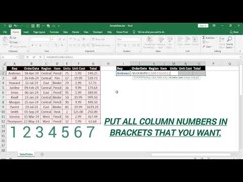 VLOOKUP Multi column in Excel | Array Vlookup