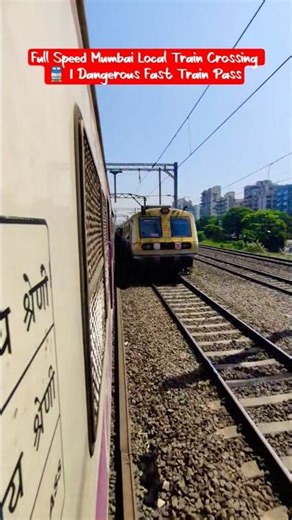 Mumbai Local Train Full Speed Crossing 😱 | Fast Local Train Passing | Indian Railways