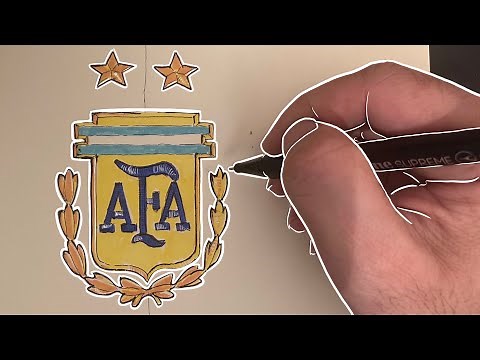 Cómo dibujar el escudo de la selección Argentina | Cómo dibujar el logo de Argentina