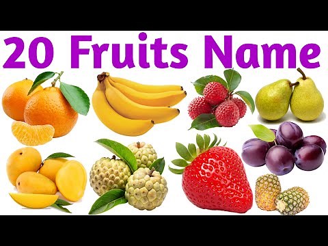 20 Fruits Names for Kids | Learn Fruits in English with Colorful Pictures |Preschool & Toddler Video
