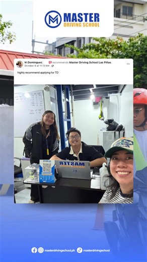 Walang shortcut sa pagiging driver— pero sure ang success pag kasama ang Master 🚘😎 Bawat testimonial ay patunay na sa tamang gabay, walang imposibleng matutunan. Sa amin, hindi lang lisensya ang goal — kundi ang matutong magmaneho ng may tiwala at disiplina. 💯 Ready ka na bang gumawa ng sarili mong success story? 📩 Enroll now at Master Driving School! 📍Unit 206, PMHA Building, V. Luna Cor. East Ave., QC ⏰ 8AM - 5PM 📞 0915 644 9441 OUR BRANCHES: ✅Quezon City - (0915) 644 9441 ✅Marikina City
