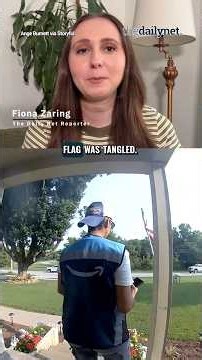 Amazon Driver Stops Delivery to Fix and Salute American Flag