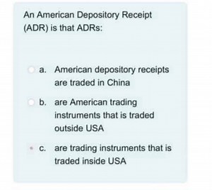 An American Depository Receipt (ADR) is that ADRs:a. American ... | Filo
