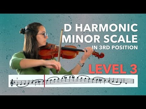 D Harmonic Minor Scale - 2 Octaves | Violin | Level 3