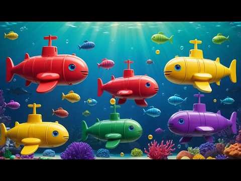 Fünf kleine Spielzeug U-Boote Tauchen Tauchen Tauchen | Unterwasser-Lied & Zählen lernen