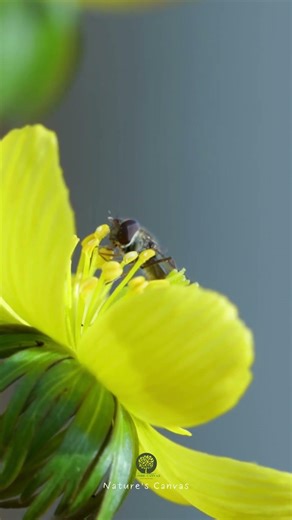 Golden Visitor on Yellow Flower #ytshorts #nature #flower #insect #yellowflower