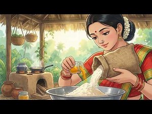 [ASMR] Rural India Cooking: Making Puranpoli, Bobbatlu, Desi Ghee Ghibli Traditional Village Kitchen
