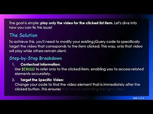 How to Play a Video for Each Item in Your List Using Video.js