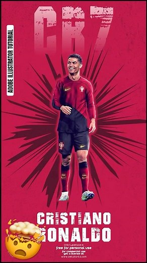 Cristiano Ronaldo Poster — Explosive Roughen Effect in Illustrator! 🔥⚡