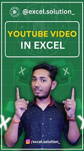 YouTube Video in Excel 🤯 #exceltricks #msexcel #exceltips #exceltipsandtricks #microsoftexcel #excelshortcuts #excelformulas #spreadsheets #msoffice | Excel.Solution