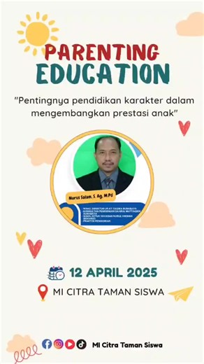 Anak-anak tidak hanya butuh makanan untuk tumbuh, tapi juga cinta, perhatian, dan waktu berkualitas dari orang tua. Terima kasih kepada semua yang hadir hari ini untuk belajar dan tumbuh bersama dalam kegiatan parenting ini. Karena mendidik anak adalah perjalanan seumur hidup. #parentinganak #parenting #pendidikan #karakter #pendidikankarakter #prestasi #anakindonesia