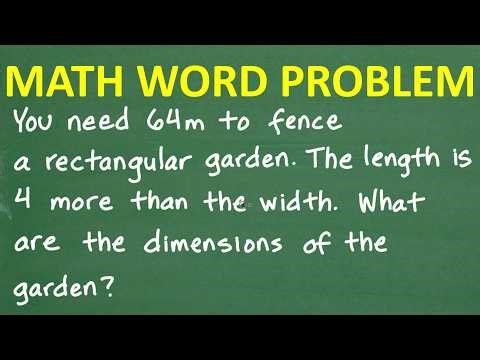 Math Word Problem- Can You Solve? 64m of Fence for a Garden — What’s the Garden’s Dimensions?