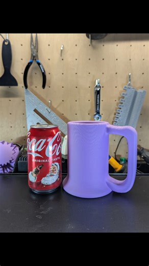 Paragon 3D LLC on Instagram: "3D printed mugs for soda/beer cans available in my shops! Keep your drink cold and your hands warm. Tiktok shop or paragon3dprinting.com! :) . . . . . #drink #gift #purple #custom #3d #cola #christmas #holiday #3dprint #soda #santa #coke #beer"