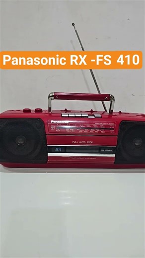 vintage Panasonic RX-FS410 boombox, which functions portable stereo radio cassette tape recorder.