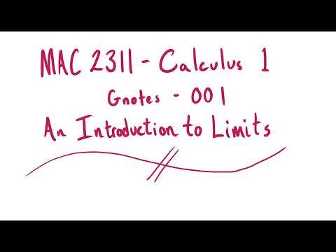 MAC 2311 Gnotes 001 Introduction to Limits