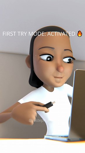 "USB First Try = GLITCH?! 🤯 #cartoon #funnyanimation #fypシ゚ #funnyvideos #funny | Rasteph Anim