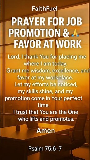 Prayer for Job Promotion & Favor at Work 🌟🙏 | FaithFuel | Powerful Prayer