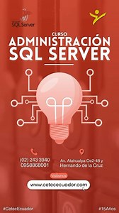 13 reactions | Curso Administracion SQL Server - CETEC #cetececuador #15años | CETEC Ecuador- Centro Tecnológico de Entrenamiento y Capacitación | Facebook