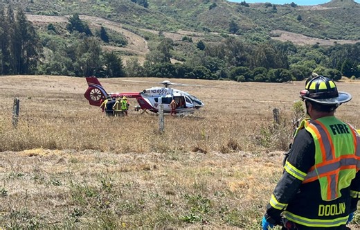 Major-injury crash in Bay Area; motorcyclist airlifted to hospital