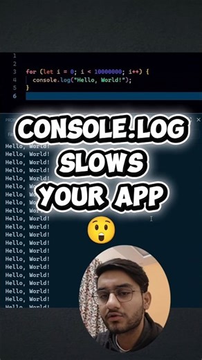 Why console.log Can Slow Down Your App | JavaScript Performance Trap #javascript #coding #jsdev
