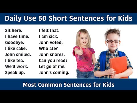 50 Short Sentences for Kids || Most Common Sentences for Kids || Learn English easily