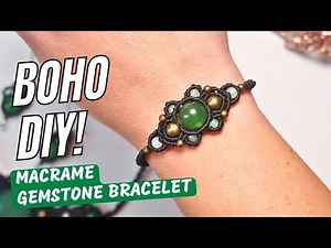 Boho Vibes Only 🌙 DIY Micro Macrame Gemstone Bracelet!