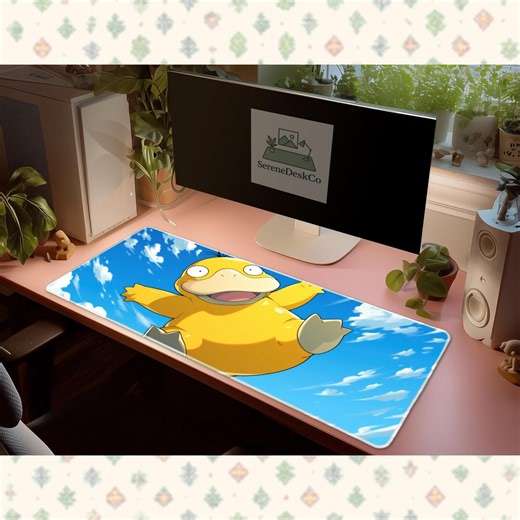 Psyduck Mouse Pad XL Pokemon Desk Mat Cute Anime Gaming Desk Pad Funny Psyduck Aesthetic Setup - Etsy