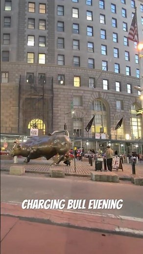 Charging Bull Wall Street Evening – NYC Iconic Statue POV 2026