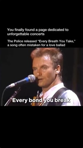 Unforgettable Concerts on Instagram: "🌫️ The Police – “Every Breath You Take” (1983) Released in 1983, “Every Breath You Take” became one of the most recognizable songs of the decade — a haunting, deceptively gentle track built on Sting’s cool vocal delivery and Andy Summers’ hypnotic guitar line. Though often mistaken for a love ballad, the song’s lyrics reveal something far more complex: obsession, surveillance, and the darker side of longing. Live, The Police amplified that tension, turning