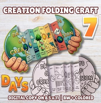 Gods 7 Days of Creation Folding Surprise Craft Kids Genesis Sunday School Lesson
