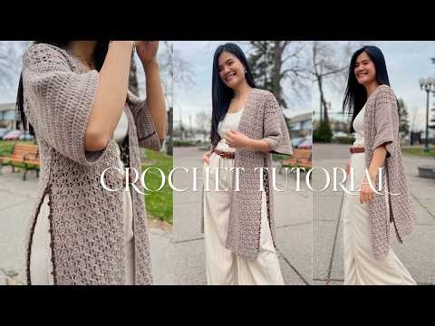 How to Crochet a Side Slit Cardigan (Easy + Free Pattern!)