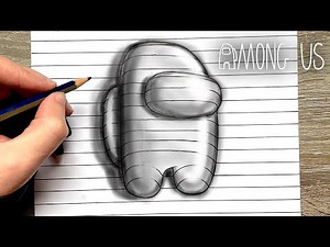 HOW TO DRAW AMONG US IN 3D EASILY STEP BY STEP