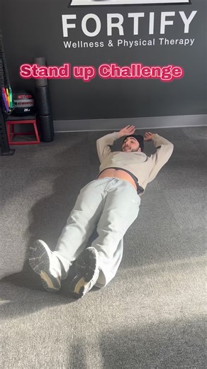 This movement looks simple—but it’s a true test of mobility, core strength, balance, and coordination. ➡️ Start lying on your back, arms overhead. ➡️ Without separating your feet or using your hands, try to stand up. Can you do it with control—without rocking or falling back? #fortifywellnesspt #ptchallenge #eastgranbyct | Fortify Wellness and Physical Therapy