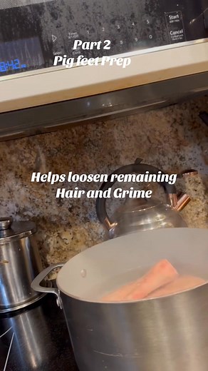 Loosen that pig feet hair! 2. Scald (optional but effective) • Bring a large pot of water to a near-boil (not rolling). • Place pig feet in the hot water for 3–5 minutes. • This helps loosen any remaining hair and grime. • Remove and rinse immediately with cold water. #nannascorner #pigfeet #porkrecipes I do not own the rights to this music | Donna DoesLife