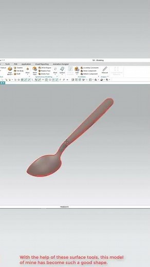 Spoon Design & Surface Modelling in Siemens NX | CAD Design | Surface | @3D Parametric Model Drawing