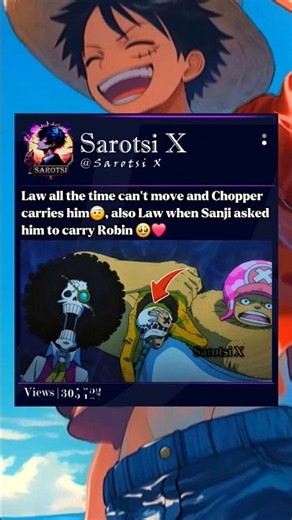 Law when Sanji asked him to carry Robin🥹 #law #robin #sanji #onepiece