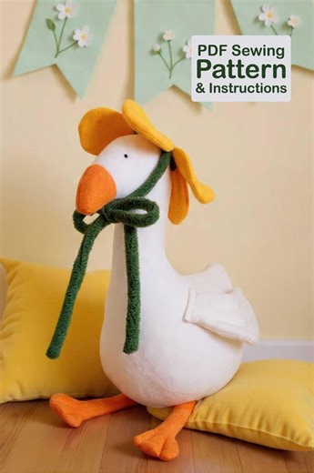 Silly Goose With Flower Hat PDF Sewing Pattern - Etsy