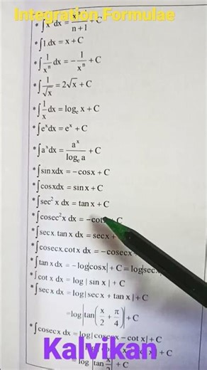 Integration formulae #kalvikan