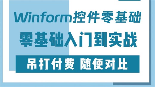 Winform控件零基础教程，最新版本，超详细，实战多（C#/.NET/客户端开发/CS/工控/上位机/运动控制/机器视觉）B1397