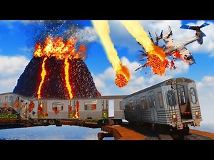 Realistic Volcano Eruption Destruction 😱 Teardown