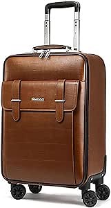 feilario Waterproof PVC Business Carry On Luggage, TSA Lock, Spinner Wheels | Hidden aluminum alloy handle, laptop pocket and magnetic front pocket keep business essentials smooth through airports