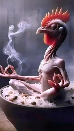 Meditating Chicken in a Bowl of Rice | Funny & Surreal Art Animation!