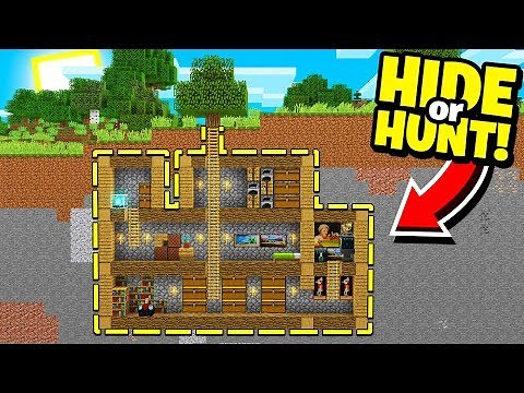 we made a SECRET Minecraft base under a TREE! - Hide Or Hunt #1
