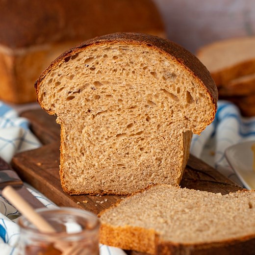 Honey Wheat Sourdough Sandwich Bread