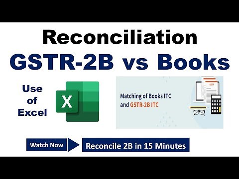 GSTR-2B Vs Books Reconciliation | GSTR 2B Reconciliation with Purchase | Reco with Excel
